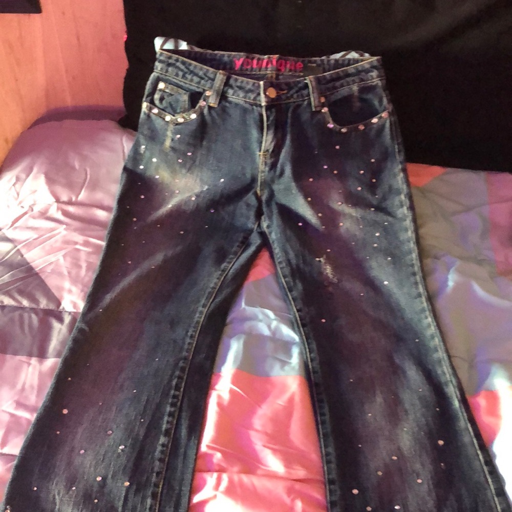 Younique rhinestones jeans junior size 9